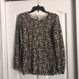 White House Black Market Leopard Print Sweater